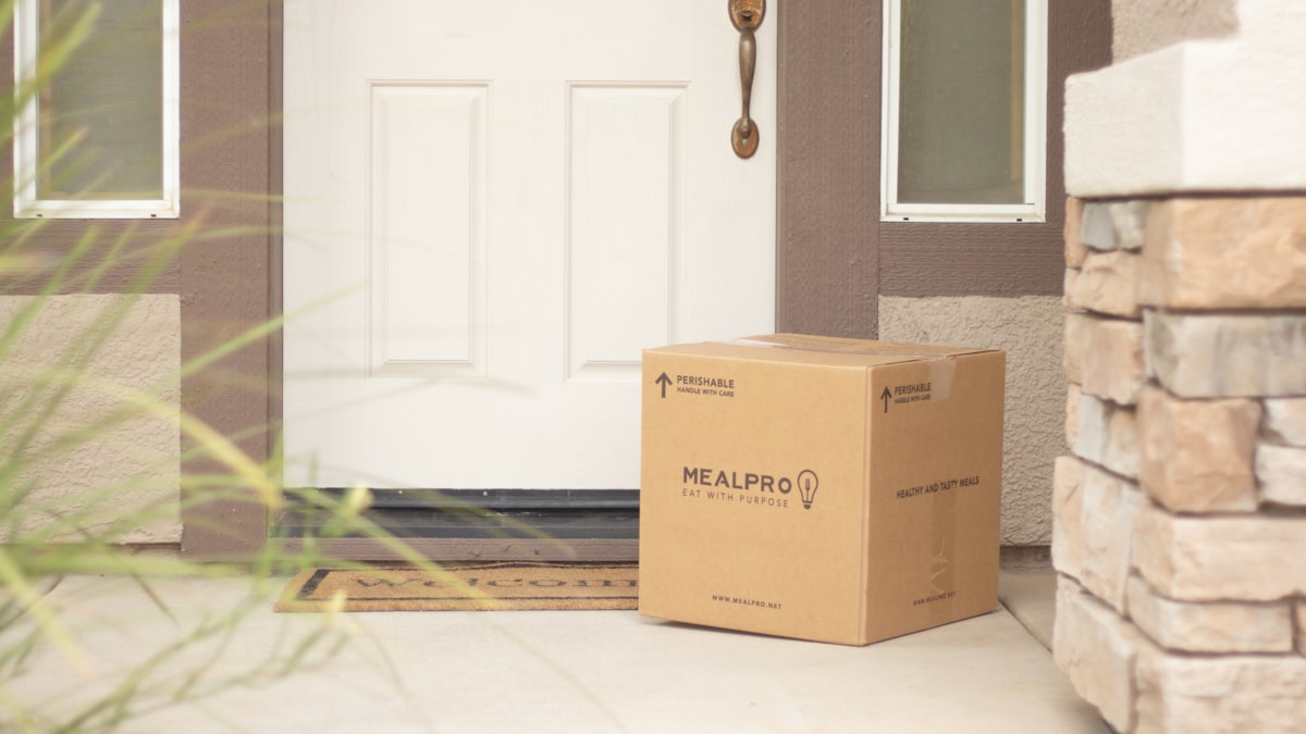 Cardboard delivery box from online shopping